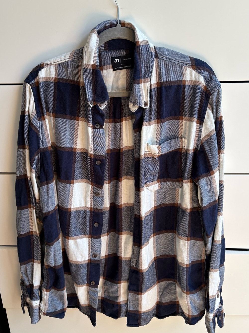 Men's Simons Navy & White Plaid Button-Up Flannel Shirt